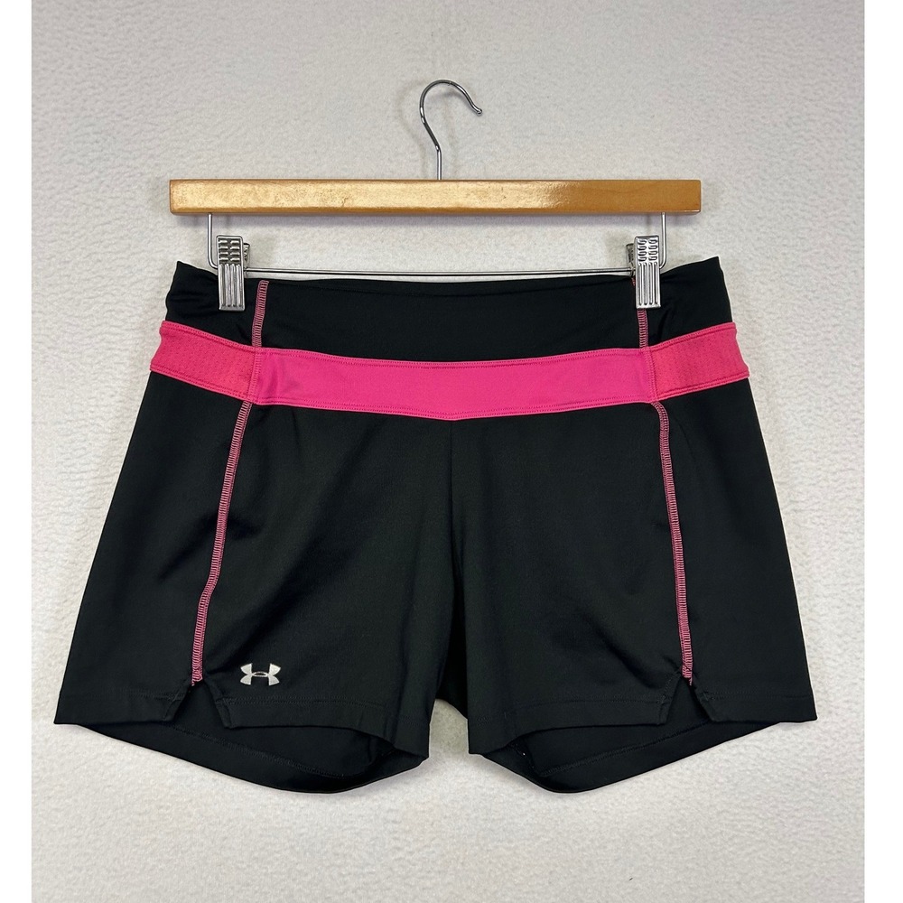 Athletic Gym Workout Under Armour Womens S Black Pink Running Shorts